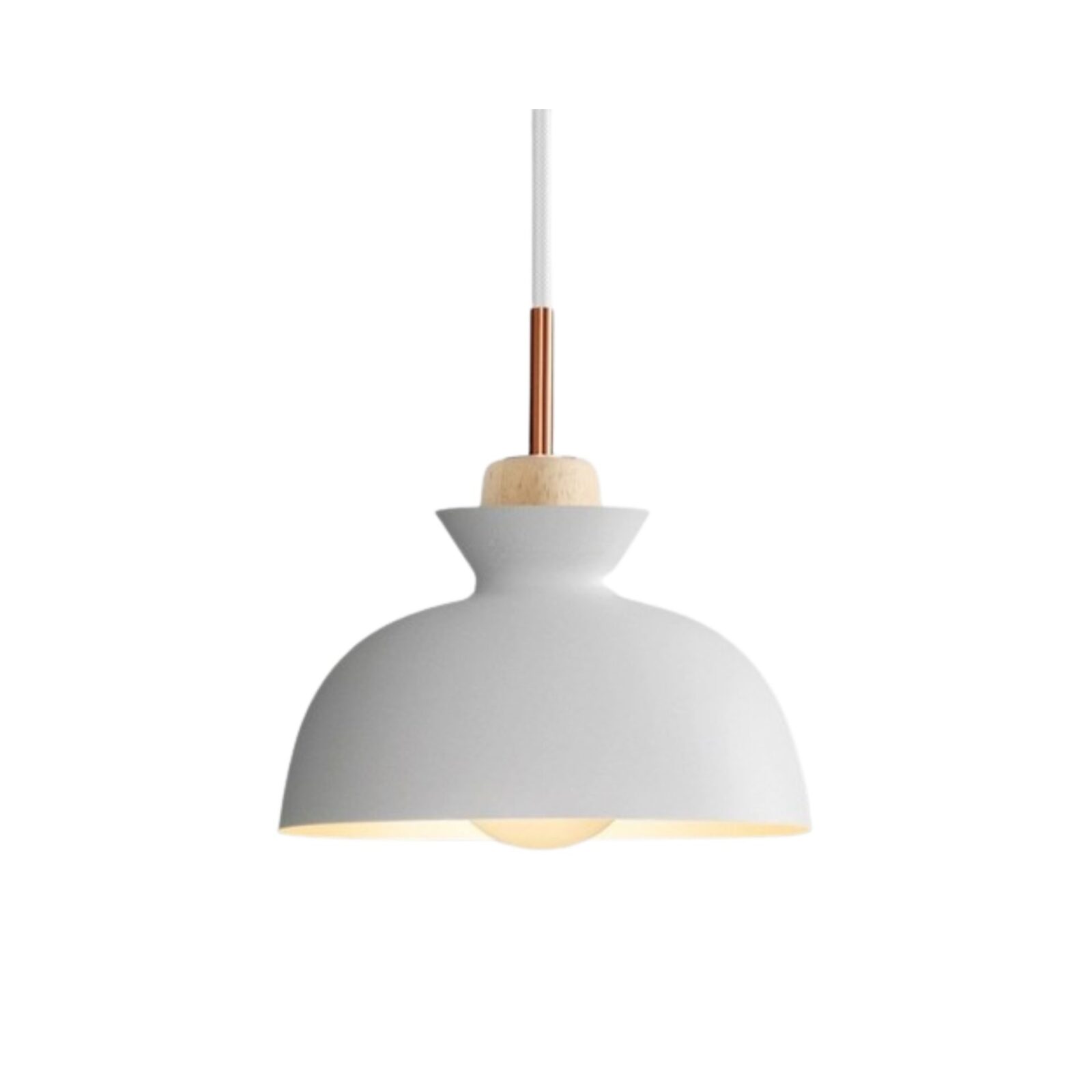 Suspension industrielle alu demi sphère V blanc