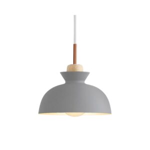 Suspension industrielle alu demi sphère V gris