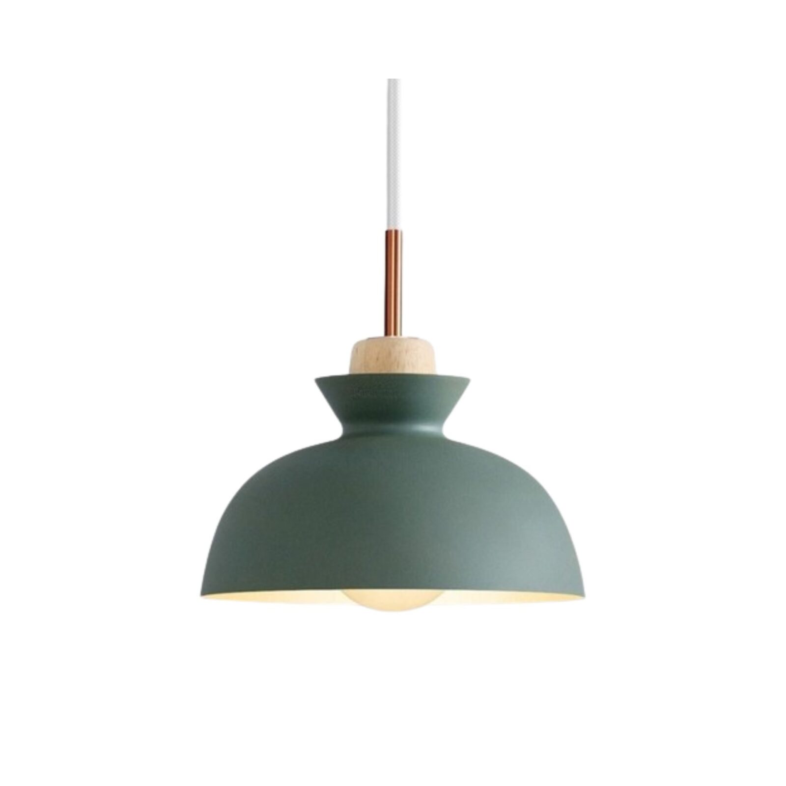 Suspension industrielle alu demi sphère V vert