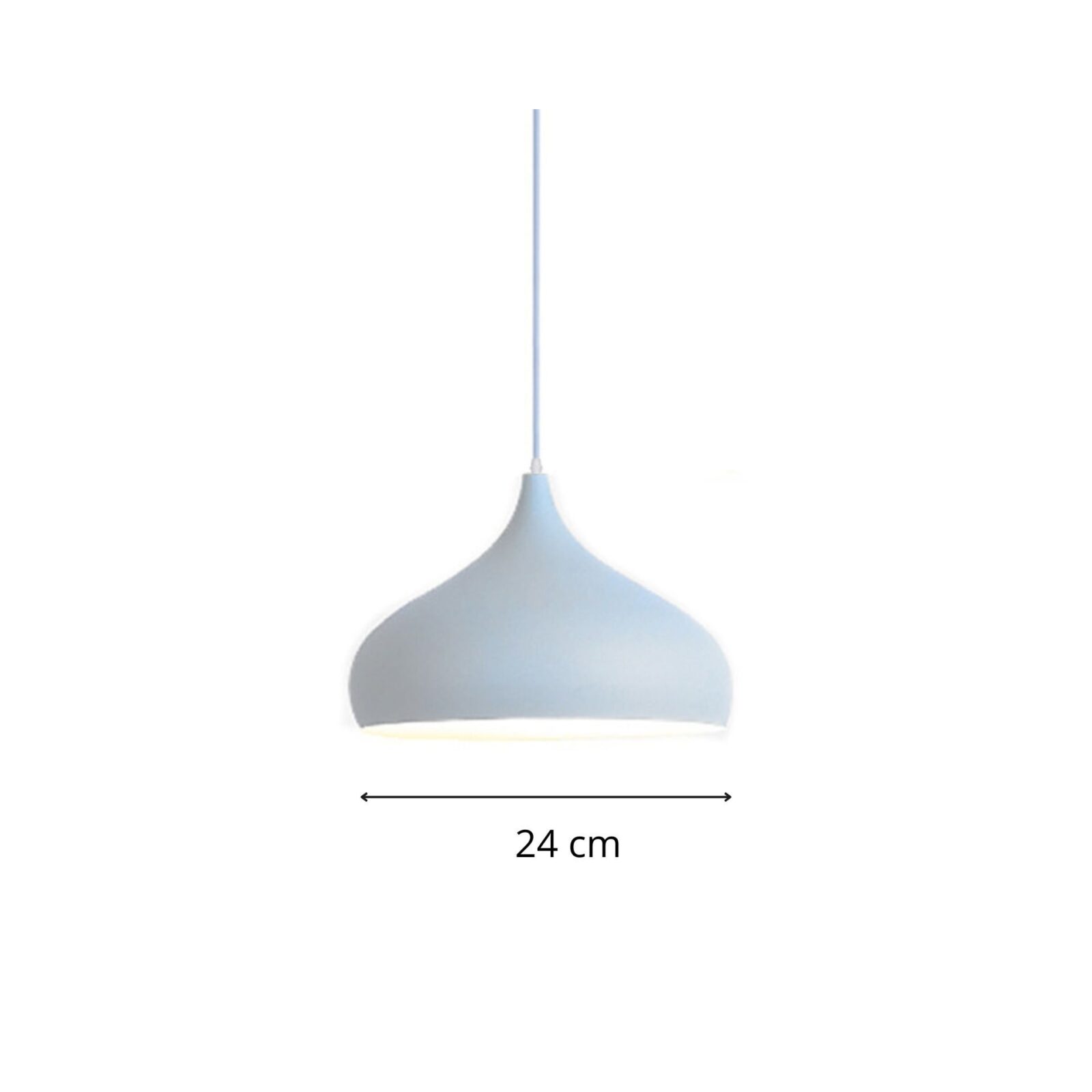 Suspension luminaire couleur V blanche 24 cm