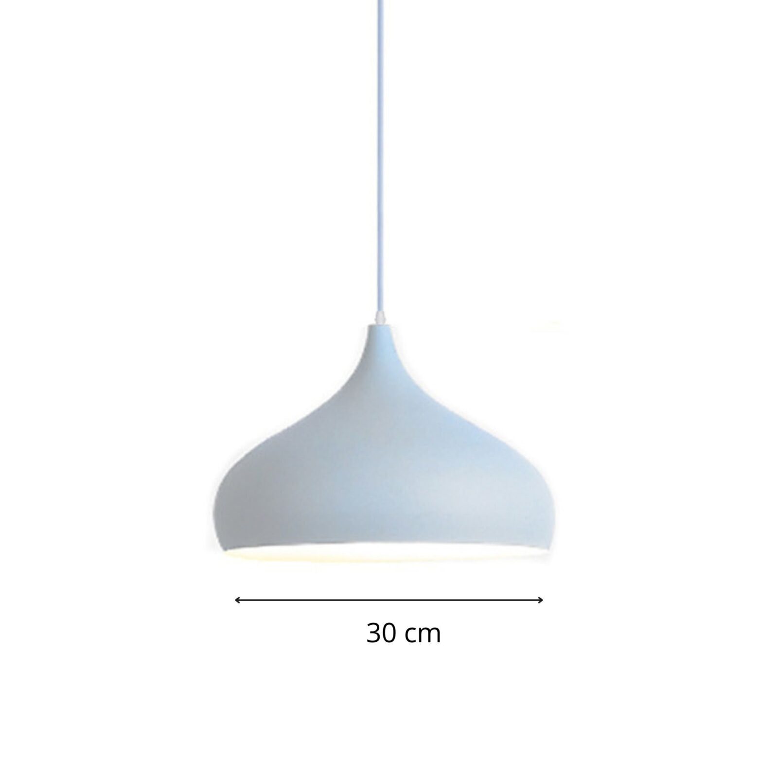 Suspension luminaire couleur V blanche 30 cm
