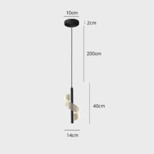 Suspension luminaire serpentin Jade V noir