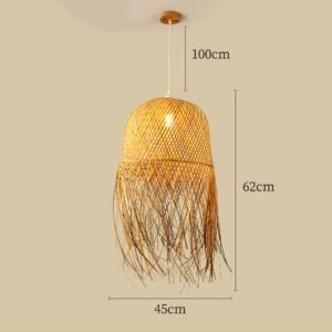 Suspension paille xxl tige bois