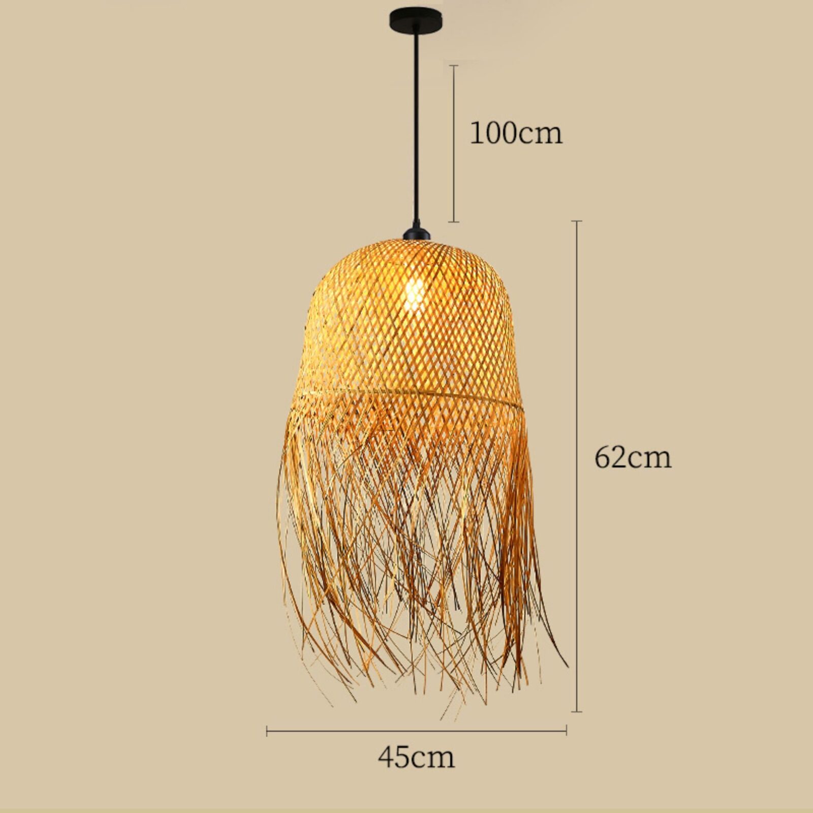 Suspension paille xxl tige noir