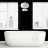 Suspension papier blanc salle de bain