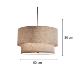 Suspension papier lanterne lin V 50cm