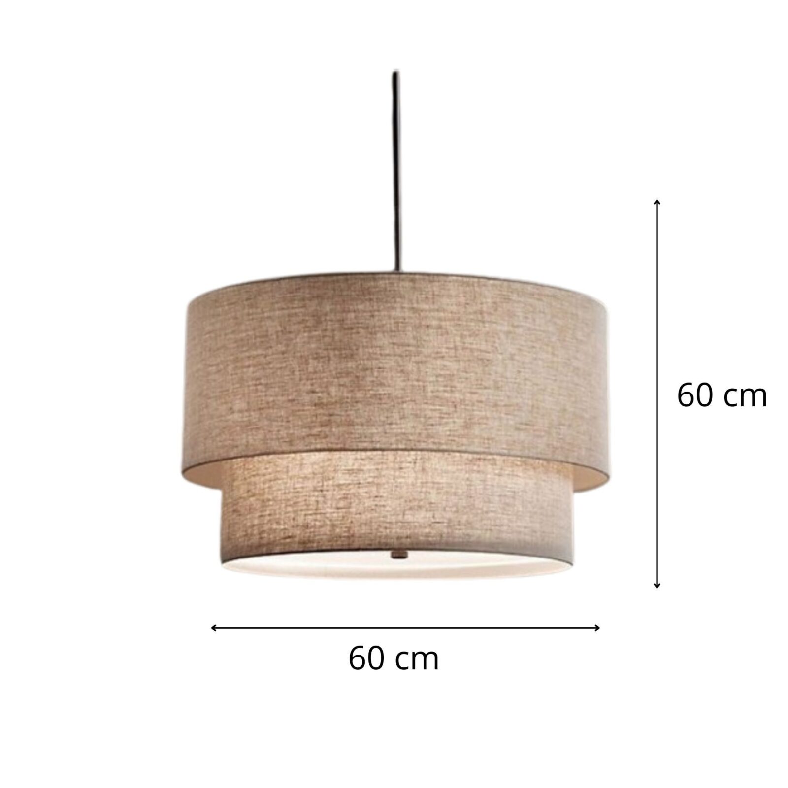 Suspension papier lanterne lin V 60cm