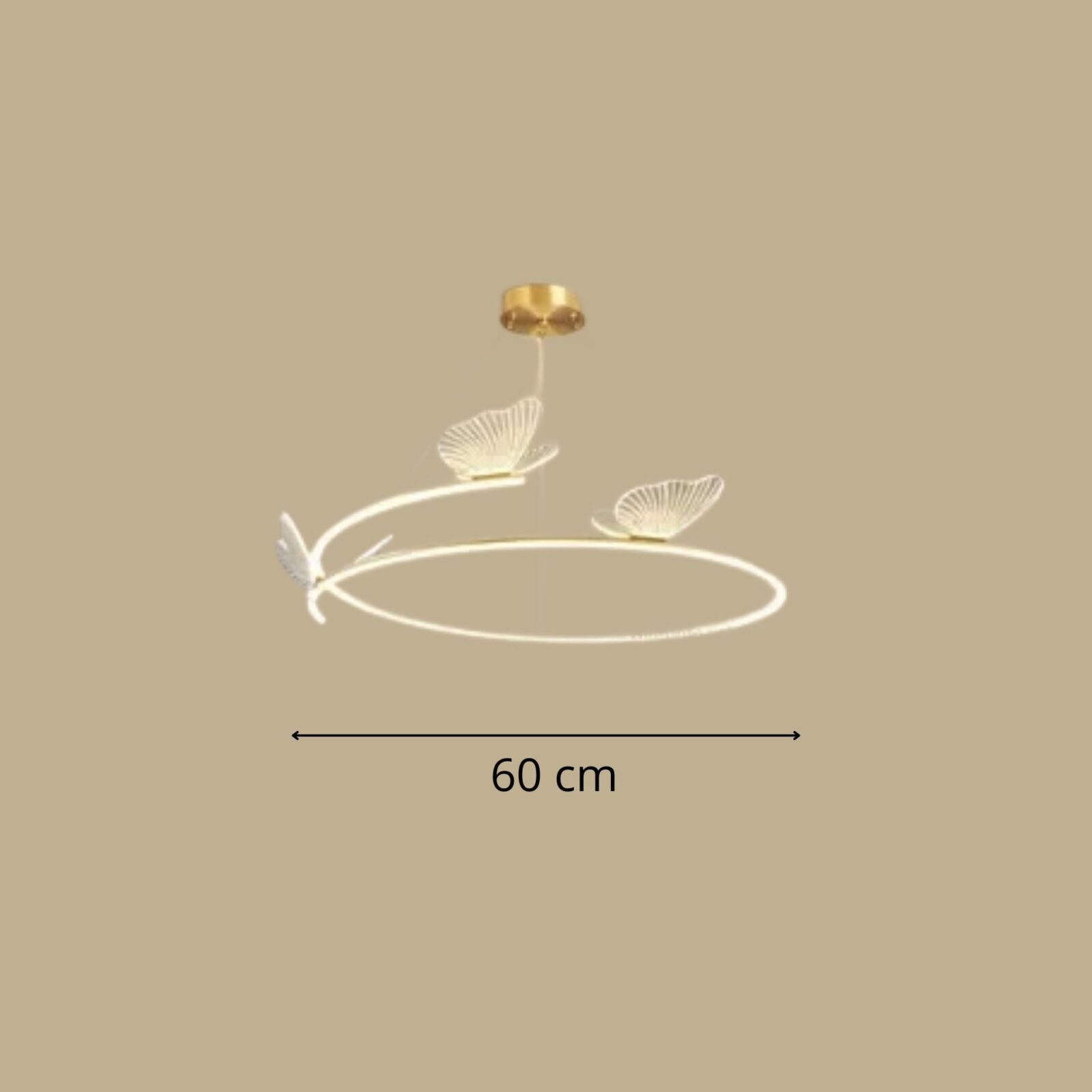 Suspension papillon design V 60 cm