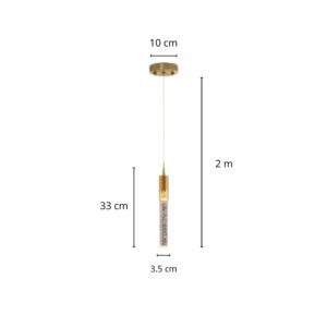 Suspension tube cristal V 1 tete