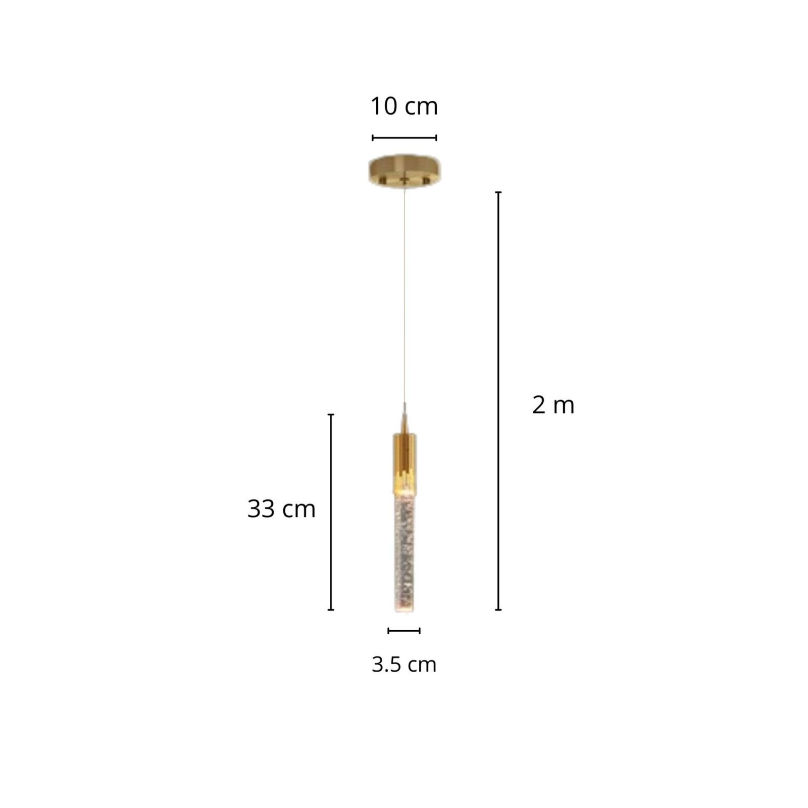 Suspension tube cristal V 1 tete