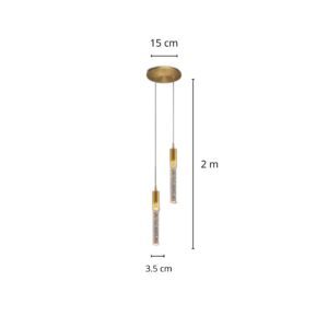 Suspension tube cristal V 2 teÌtes