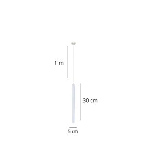 Suspension tube horizontale V blanche 30 cm