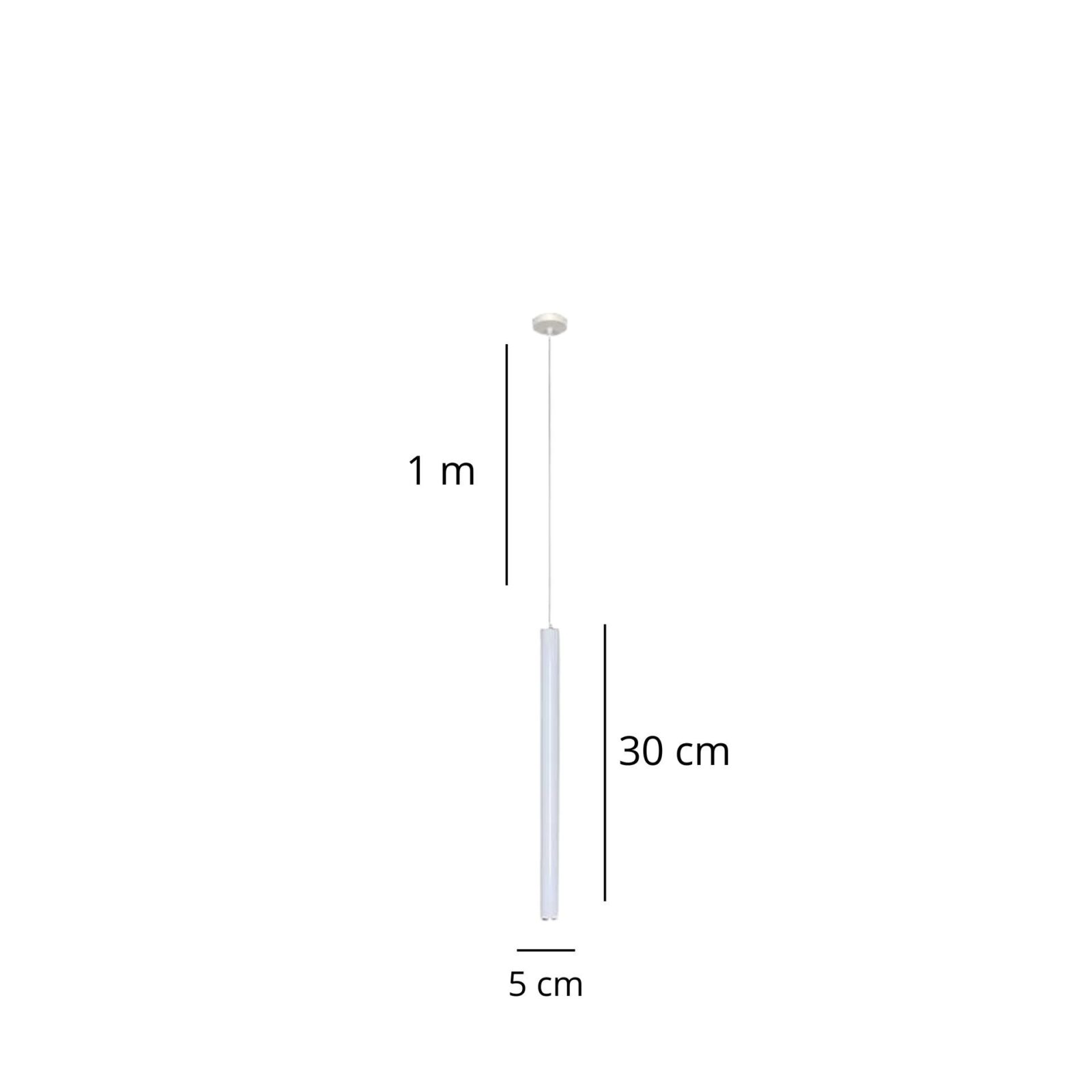 Suspension tube horizontale V blanche 30 cm