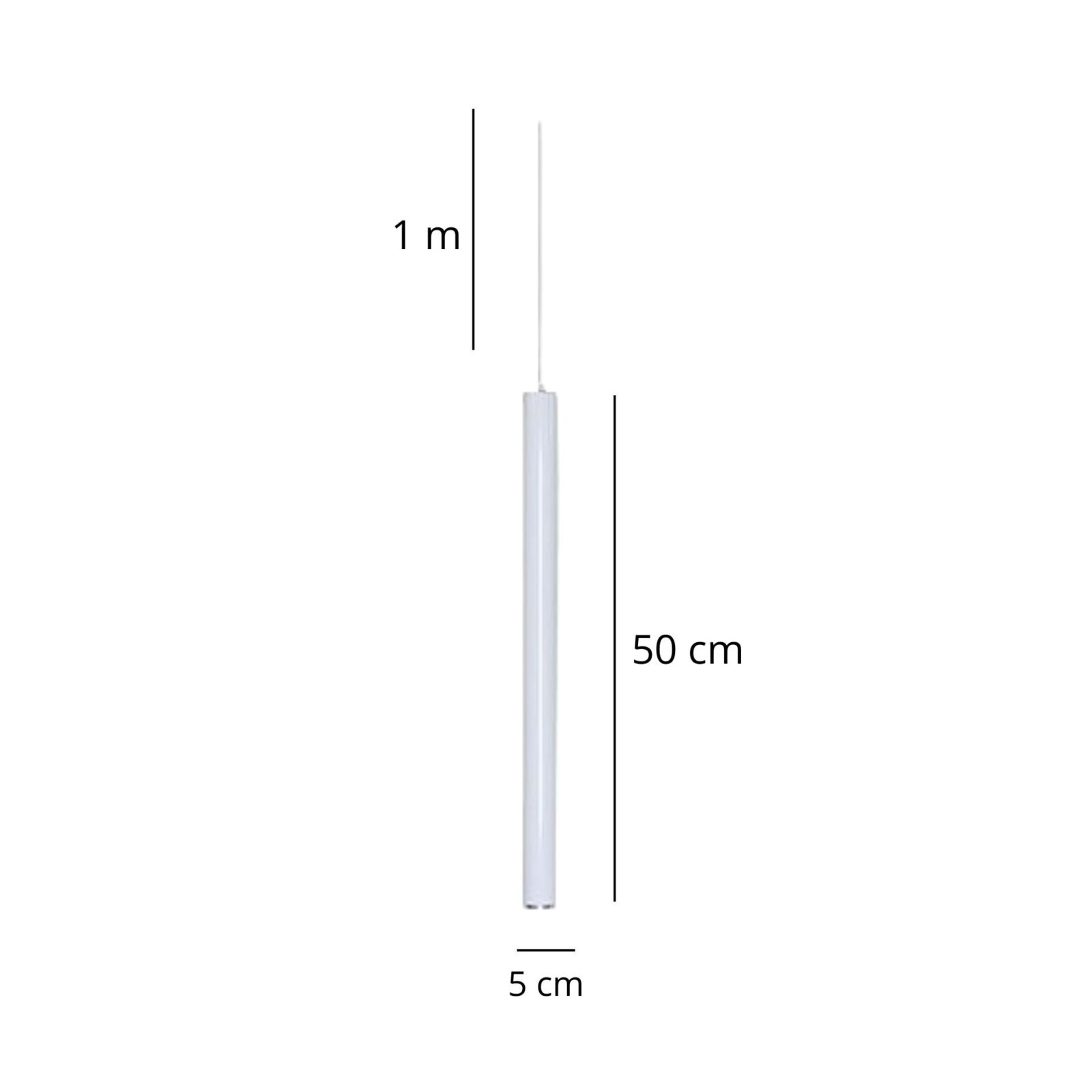 Suspension tube horizontale V blanche 50 cm