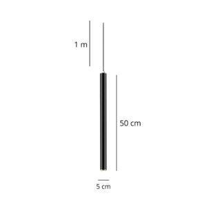 Suspension tube horizontale V noir 50 cm