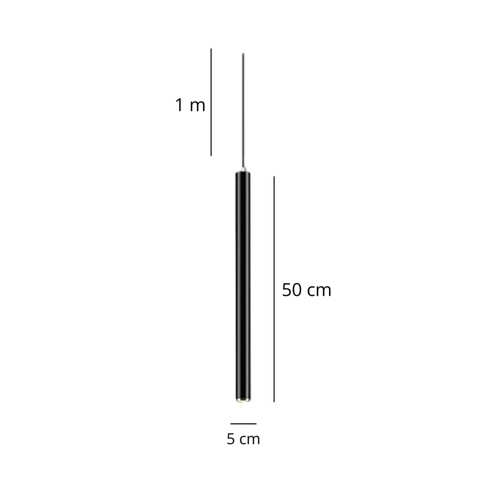 Suspension tube horizontale V noir 50 cm