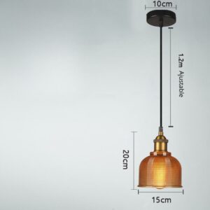 Suspension verre strié ambre