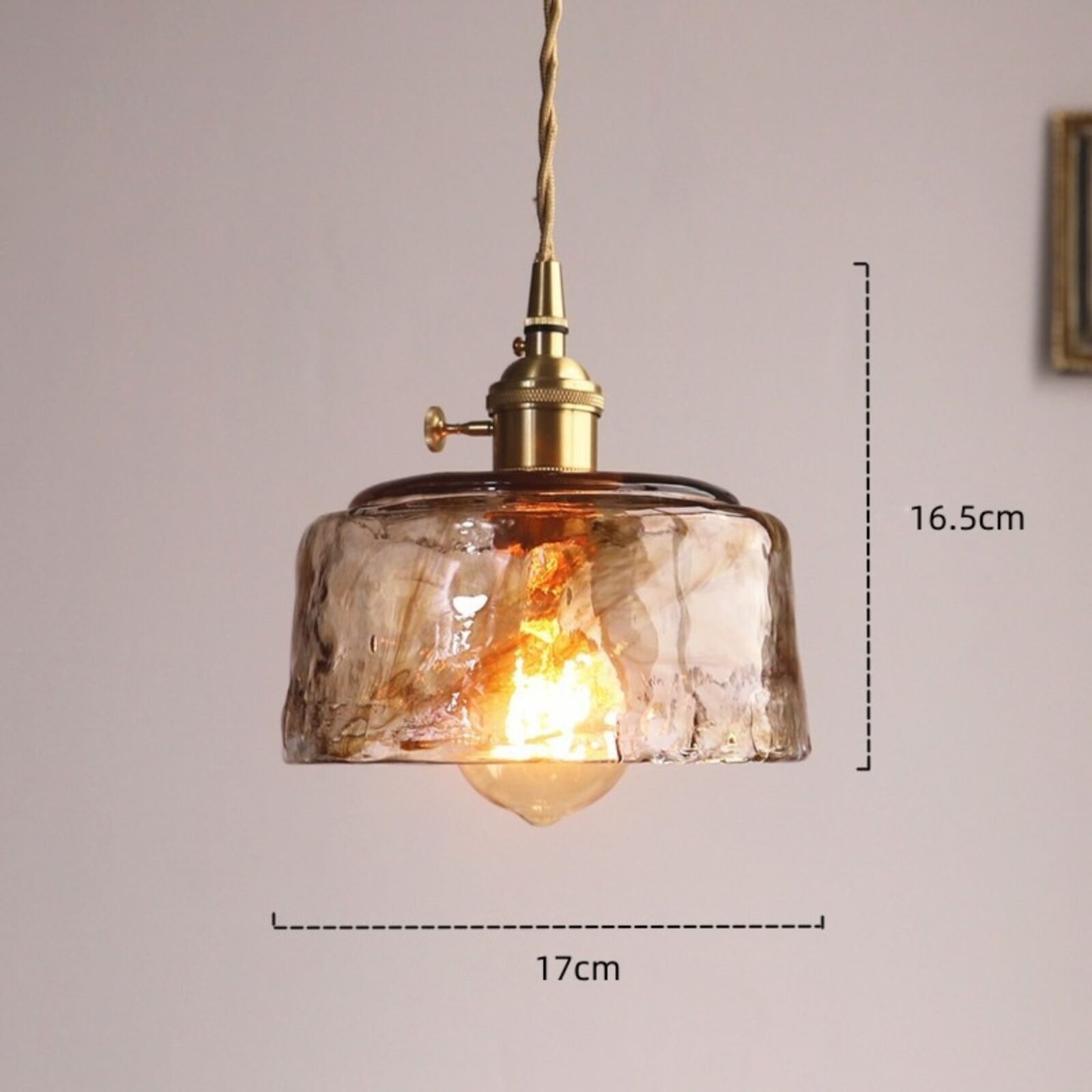 Suspension verre transparent avec mesure