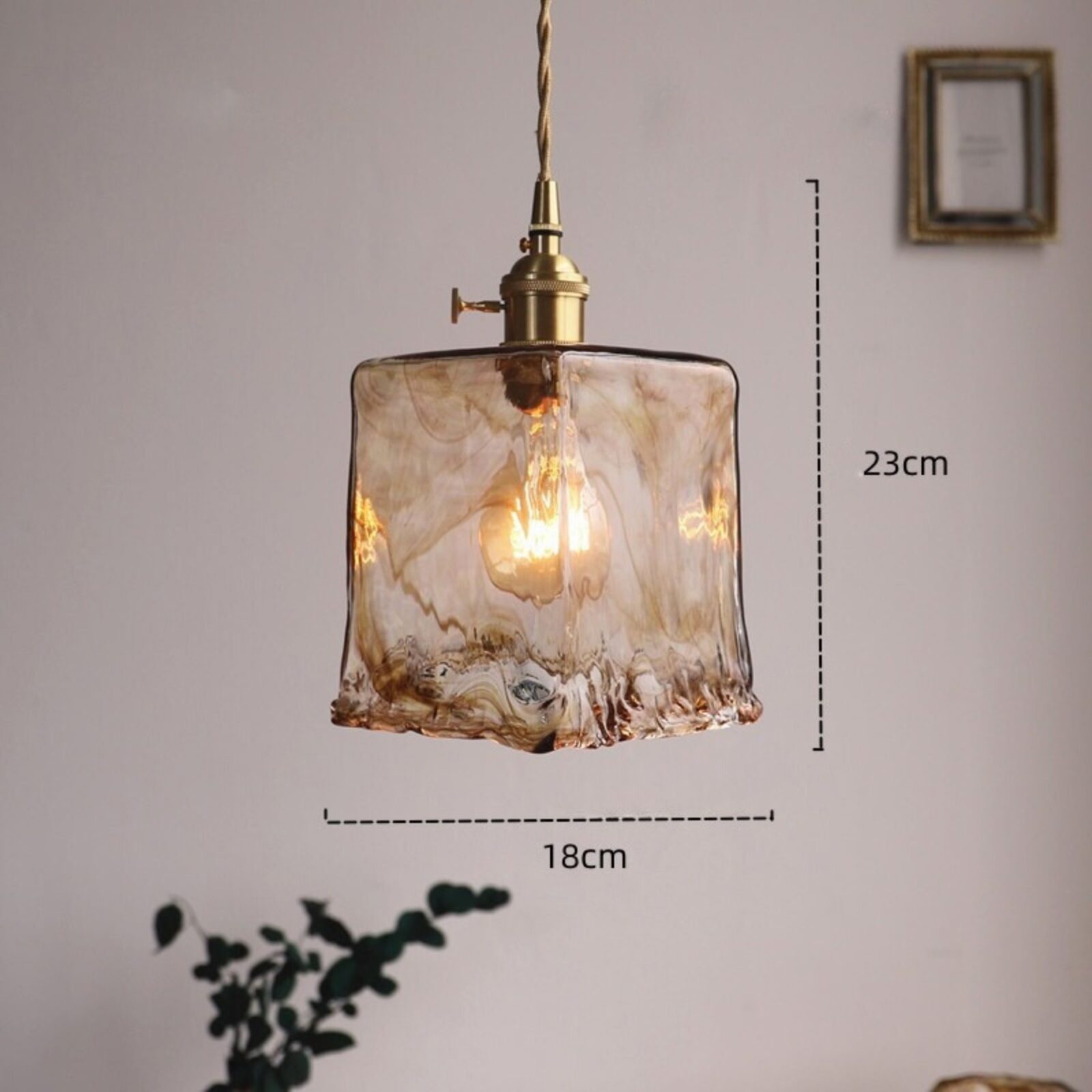 Suspension verre transparent 18cm