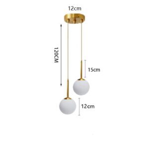 suspension boule cuivre V 2 têtes