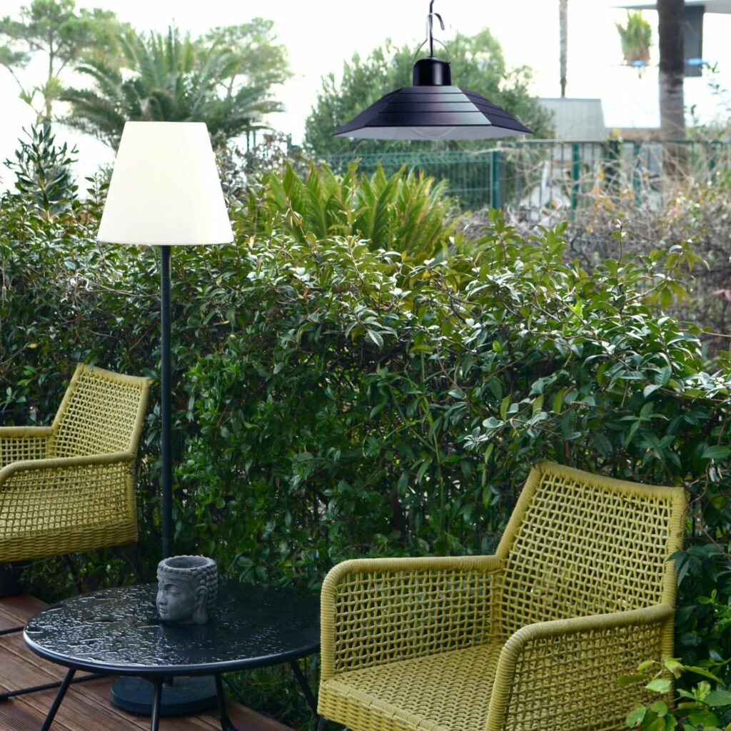 suspension exterieur led terrasse de jardin vert
