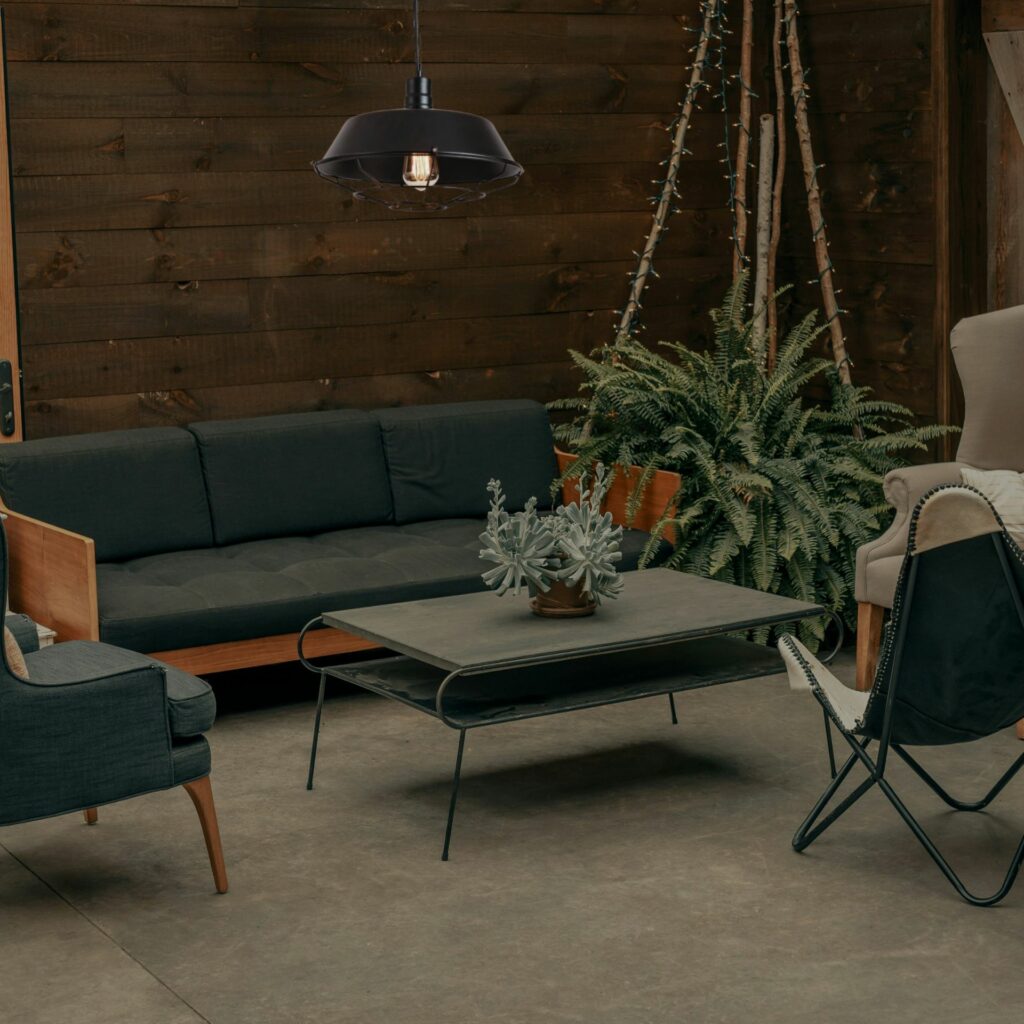suspension extérieur pour pergola dans une salle à manger