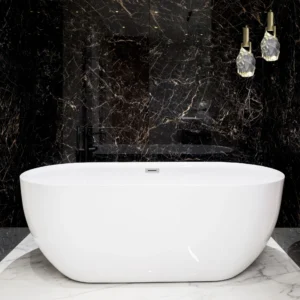 Suspension verre et laiton salle de bain