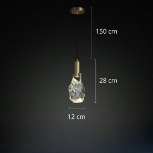 suspension verre et laiton mesure 1 tête