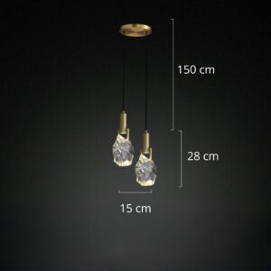suspension verre et laiton mesure 2 têtes