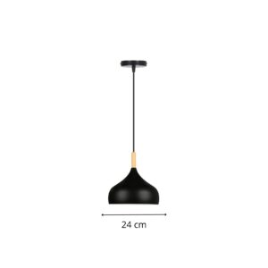 suspension bois et métal V noir