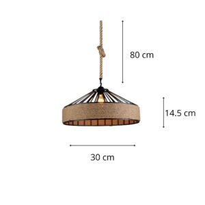 Suspension rotin ronde avec mesure