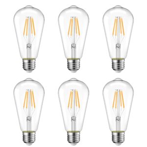 6 ampoules Led E27 transparentes