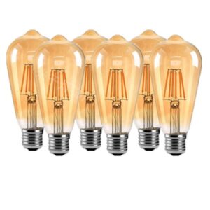 6 ampoules Led E27 dorées