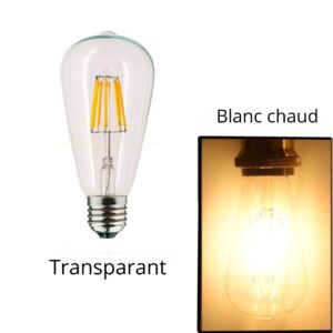 ampoule led E27 transparente