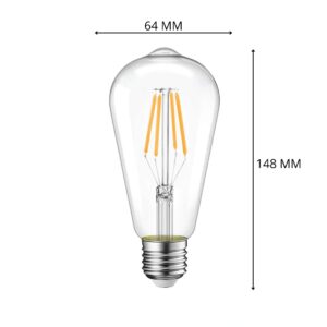 Dimension ampoule led E27 transparente